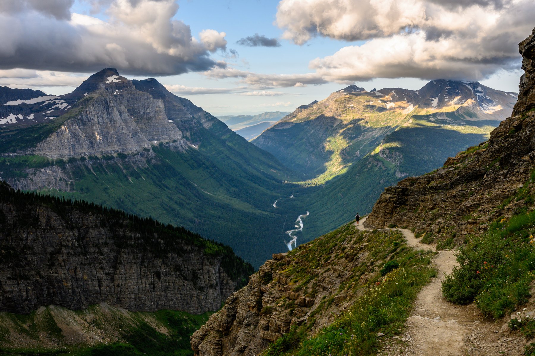 A Person on a Mountain Trail